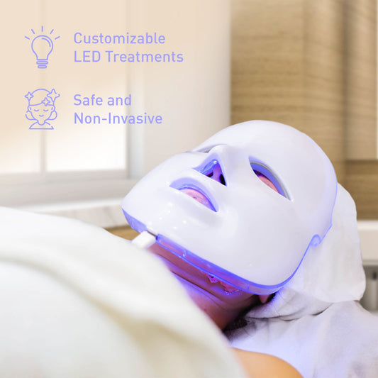Pursonic LED Glow Set โ 7-in-1 LED Light Therapy Face Mask + 7-in-1 LED Face & Neck Sculpting Wand